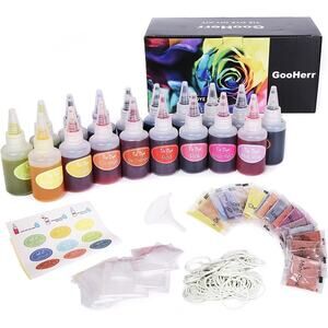 Tie Dye Kit, 18 Colors Fabric Dye Art Kit for Kids, Adults - DIY